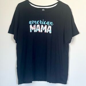 American Mama Black T-Shirt - Size: XXL